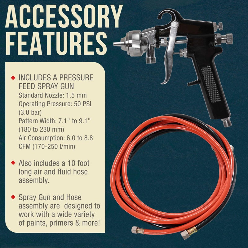 TCP Global 2 Quart Heavy Duty Steel Pressure Pot Paint Tank with Screw on Lid, Regulator, Pressure Gauge, Spray Gun & Hoses for Casting, Painting & Autobody Work Medium Volume - Image 4